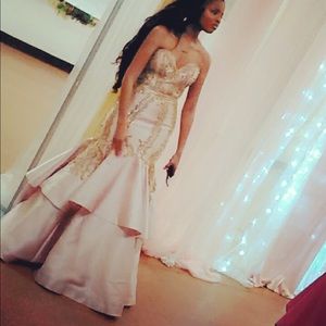 Blush pink ball gown, prom dress